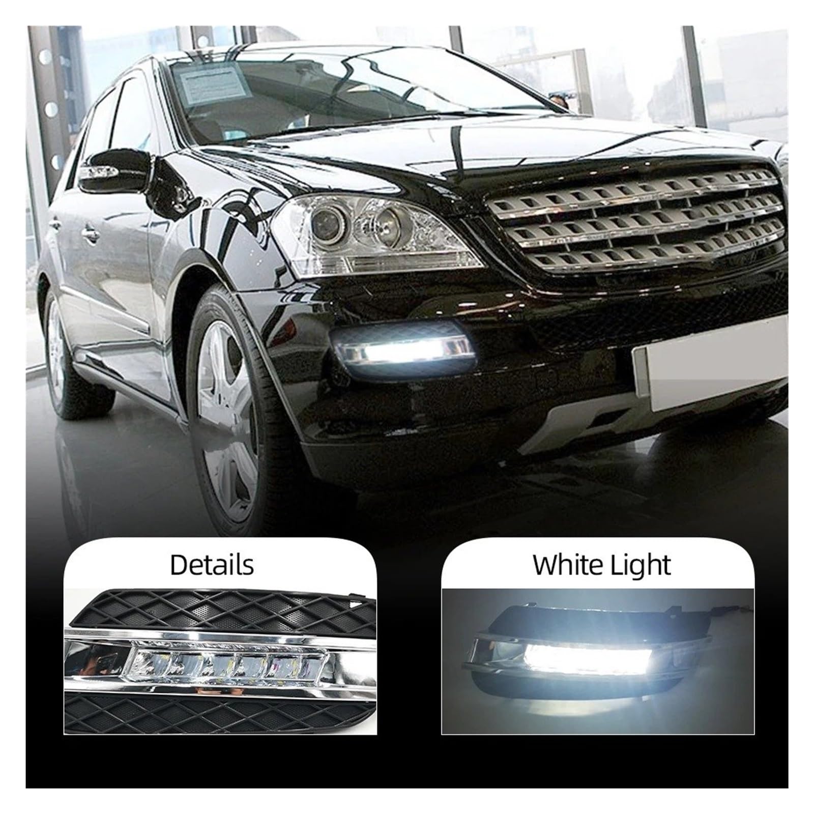 DRL Światła przeciwmgielne Reflektor Światła Do Jazdy Dziennej Pokrywa Reflektor przeciwmgielny dla Benz ML350 W164 ML280 ML300 ML320 2006 2007 2008 2009
