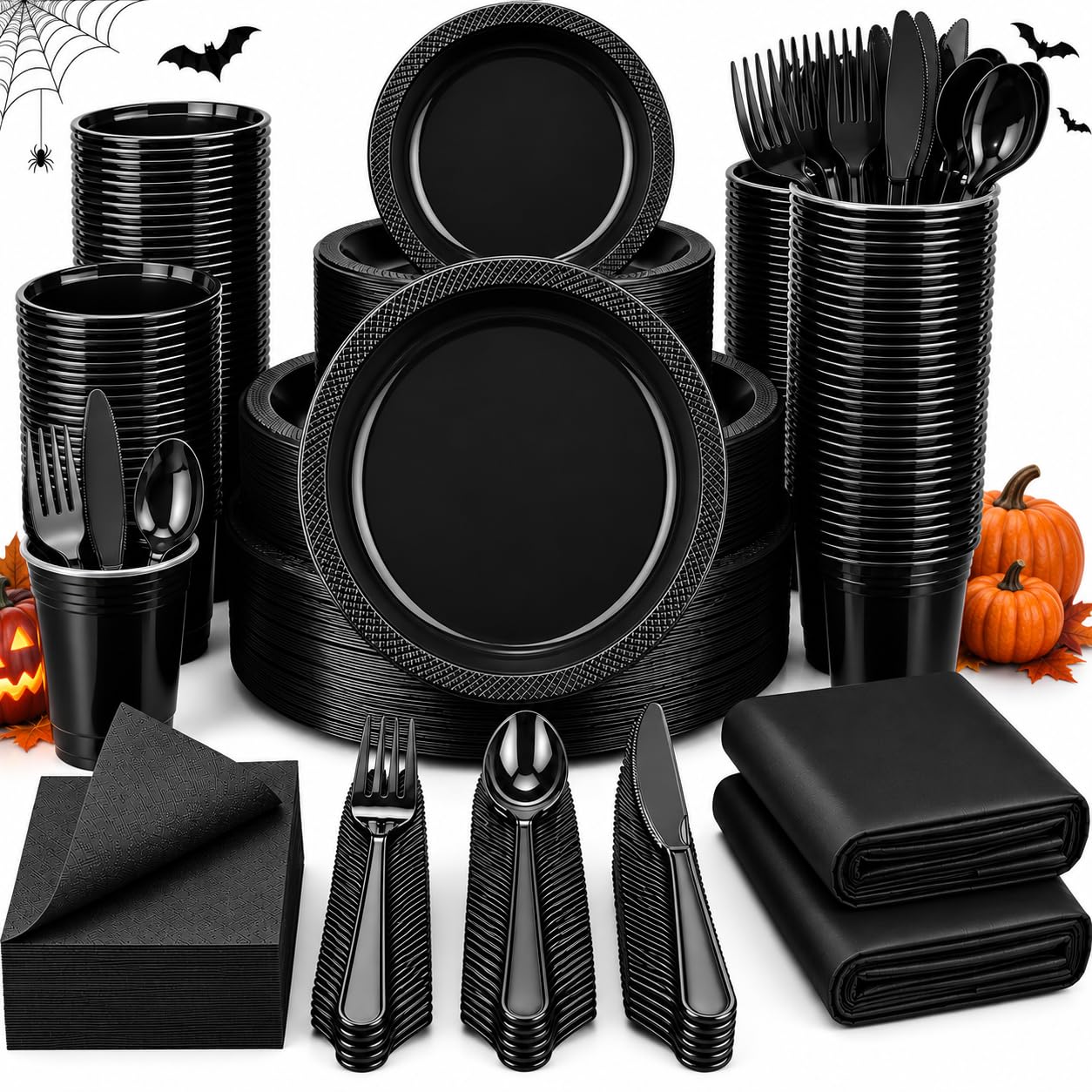 Tinybee 352 Piece Disposable Plates Set - Serves 50 -1