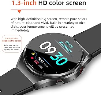 Blood Glucose Monitoring Smart Watch, ECG Fitness Tracker with Body Temperature, 24/7 Heart Rate Blood Pressure Oxygen Monitor Calorie Step Counter for Men Women,Black