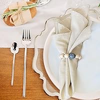 Vista 8 de Juego de 6 servilleteros de madera con cuentas de madera Servilleteros de madera rústica para decoración de mesa Servilletero de LEBEJUA hecho a