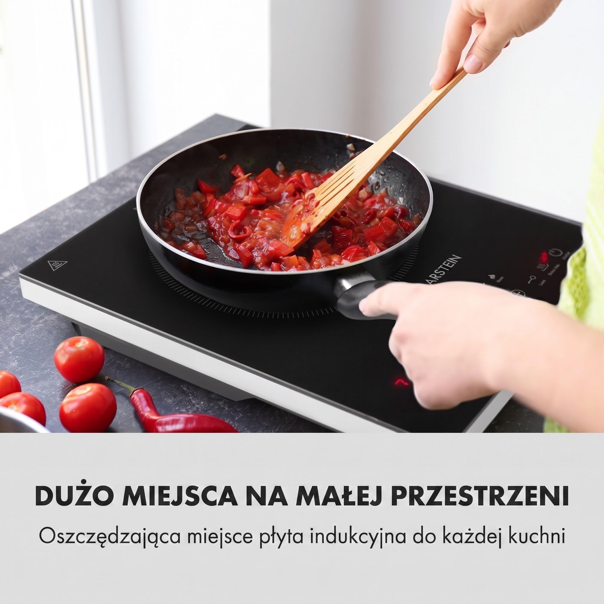 Klarstein Cook n Roll Plaque de cuisson à induction avec thermomètre Noir 2000 W Ø 26 cm 10 niveaux de température 6 programmes, fonction SousVide, HeatControl