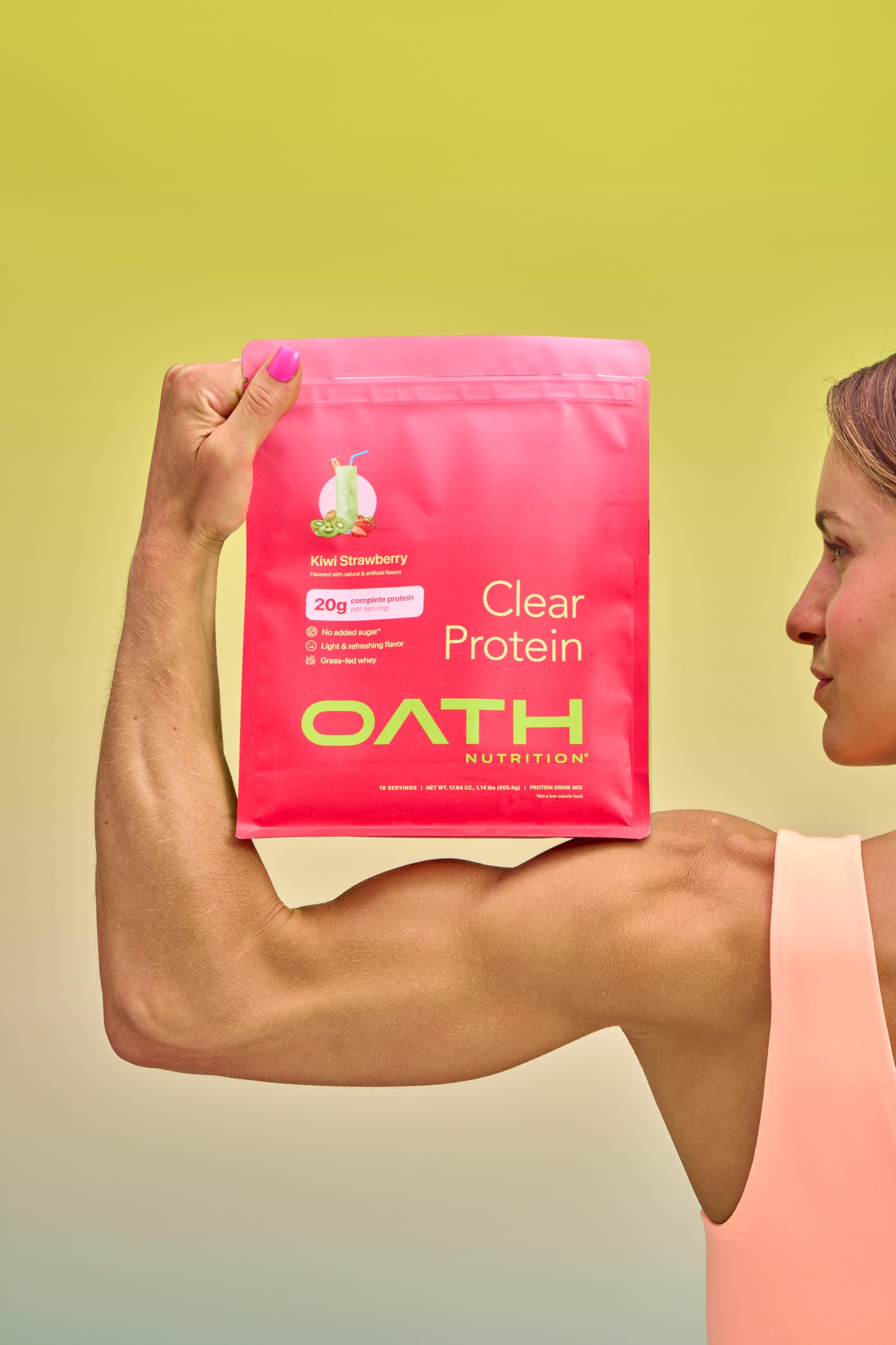 Oath Nutrition Clear Whey Isolate Protein Powder, Kiwi Strawberry, 20g Complete Protein per Serving, No Added Sugar, Grass-Fed, 21 Servings — Amazon image 5