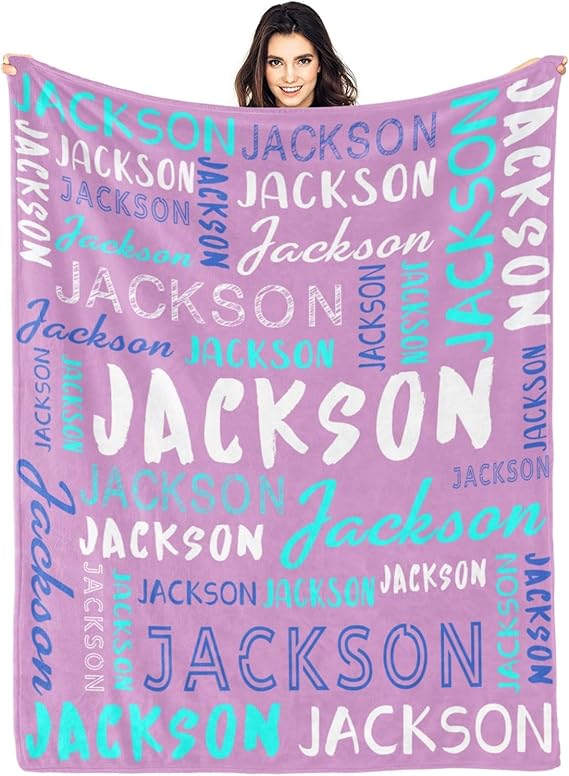 Personalized Name Blanket Customized Baby Blankets for Girls Boys Adults Monogrammed Blankets and Throws Christmas Birthday Mothers Fathers Valentines Day Gift