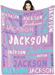 Personalized Name Blanket Customized Baby Blankets for Girls Boys Adults Monogrammed Blankets and Throws Christmas Birthday Mothers Fathers Valentines Day Gift