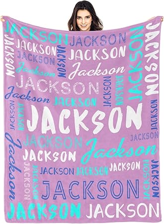 Personalized Name Blanket Customized Baby Blankets for Girls Boys Adults Monogrammed Blankets and Throws Christmas Birthday Mothers Fathers Valentines Day Gift