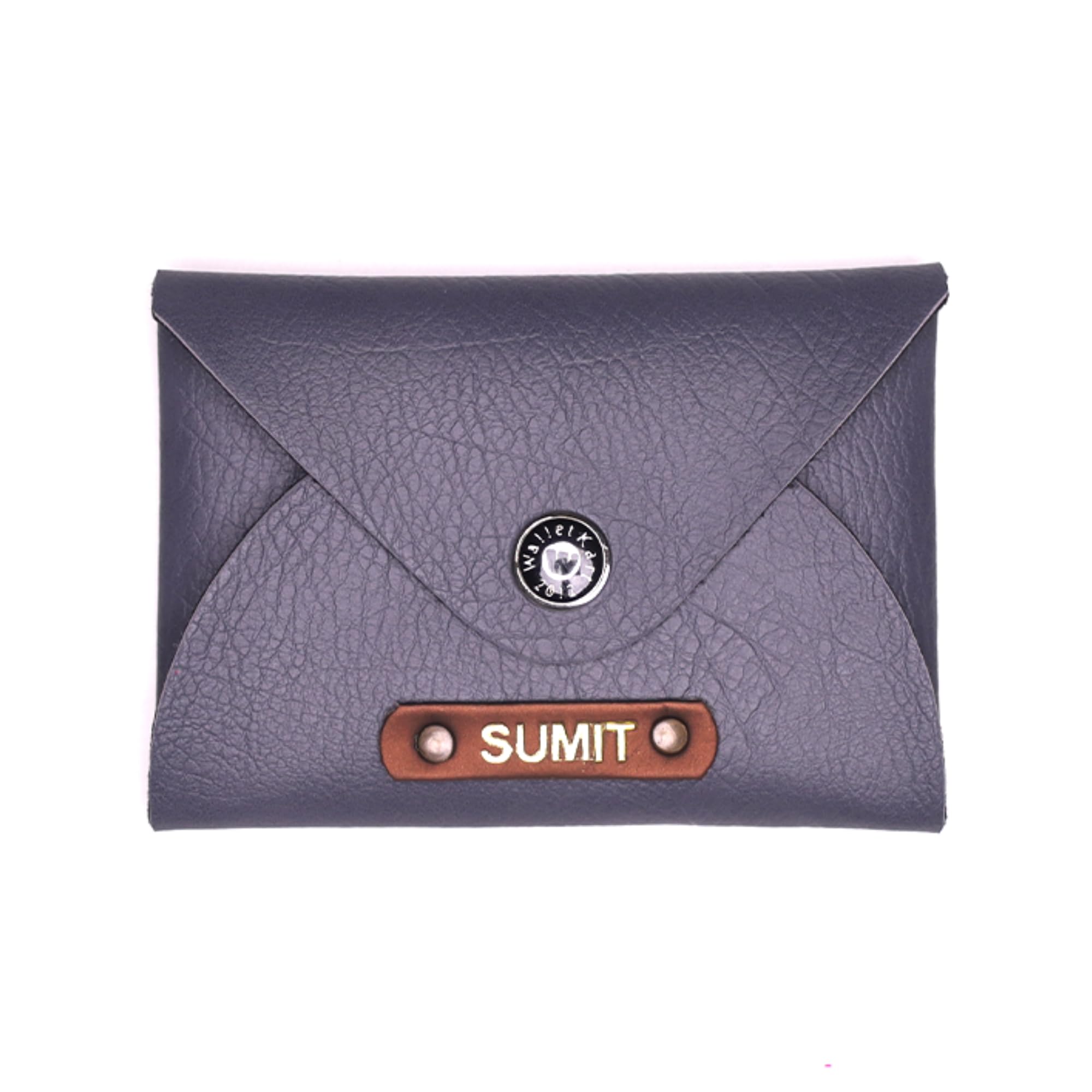 walletkart Genuine Leather Card Holder | Customized Gift for Boyfriend Friend Husband Father & Son (Grey)-picture-17