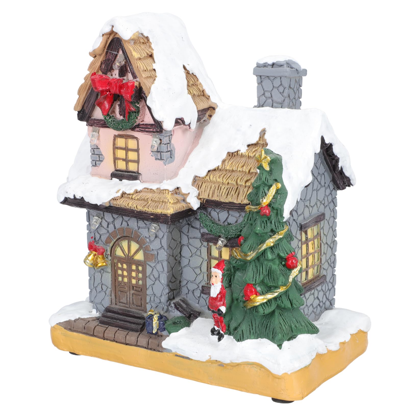 ORFOFE Decorazione Natalizia Per La Casa Paesaggio Innevato in Resina Luce Notturna Ornamento Da Tavolo Di Natale Unico