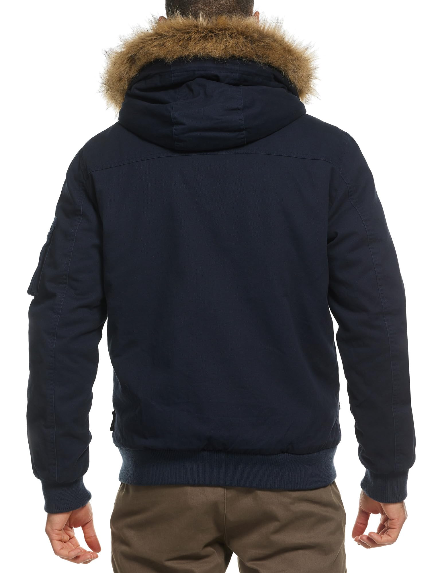 Indicode Pennington męska kurtka zimowa z bawełny | parka zimowa męska parka parka, grantowy, L