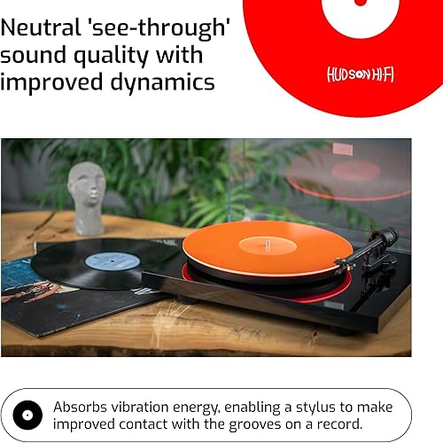 Vista 51 de Tapete acrílico para plato giratorio de 11.75 pulgadas, tapete acrílico de disco de vinilo blanco mecanizado de precisión con hueco de etiqueta