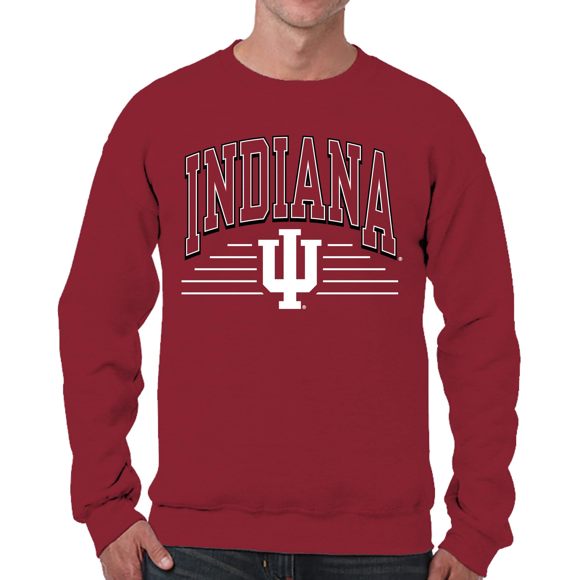 Campus Colors NCAA Adult Unisex Overtime Classics Crewneck Fleece Sweatshirt, Cozy Cotton Poly Blend, Timeless Design, Cardinal, Medium โ image 1