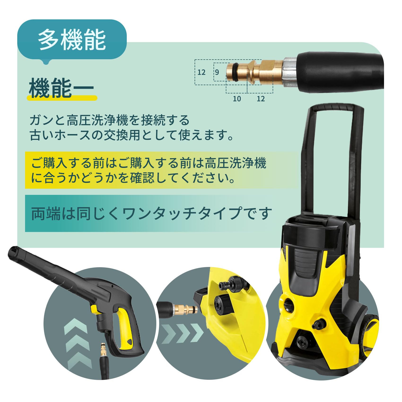 Amazon.co.jp: ケルヒャーホース10m/15m/20mケルヒャー延長高圧洗浄機