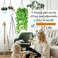 Vista 5 de YINGFENG - Set de 236 pulgadas de cadenas colgantes de metal negro y ganchos para cestas, para comederos de aves, bebederos de pájaros, macetas