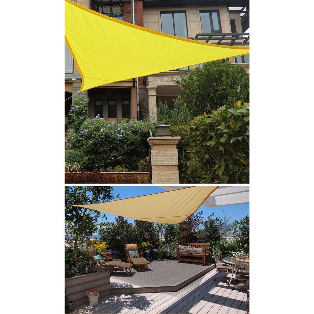 Voile d'ombrage Triangulaire,Traspirante HDPE Protezione UV,Voile d'ombrage Imperméable Triangulaire,per Giardino, Balcone, Terrazza, con Kit di Fissaggio (3x3x4.3m,Beige)