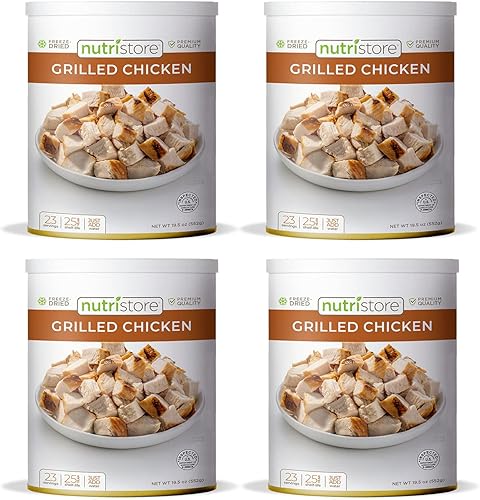 Nutristore Pollo a la parrilla liofilizado, pechuga de pollo precocida de alta calidad Suministro de alimentos de emergencia de supervivencia