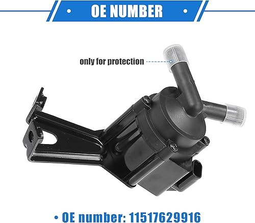 Miniatura 6 de Inversor de enfriamiento de la bomba de agua del motor auxiliar del coche compatible para BMW 550i M5 M6 X5, plástico duradero negro