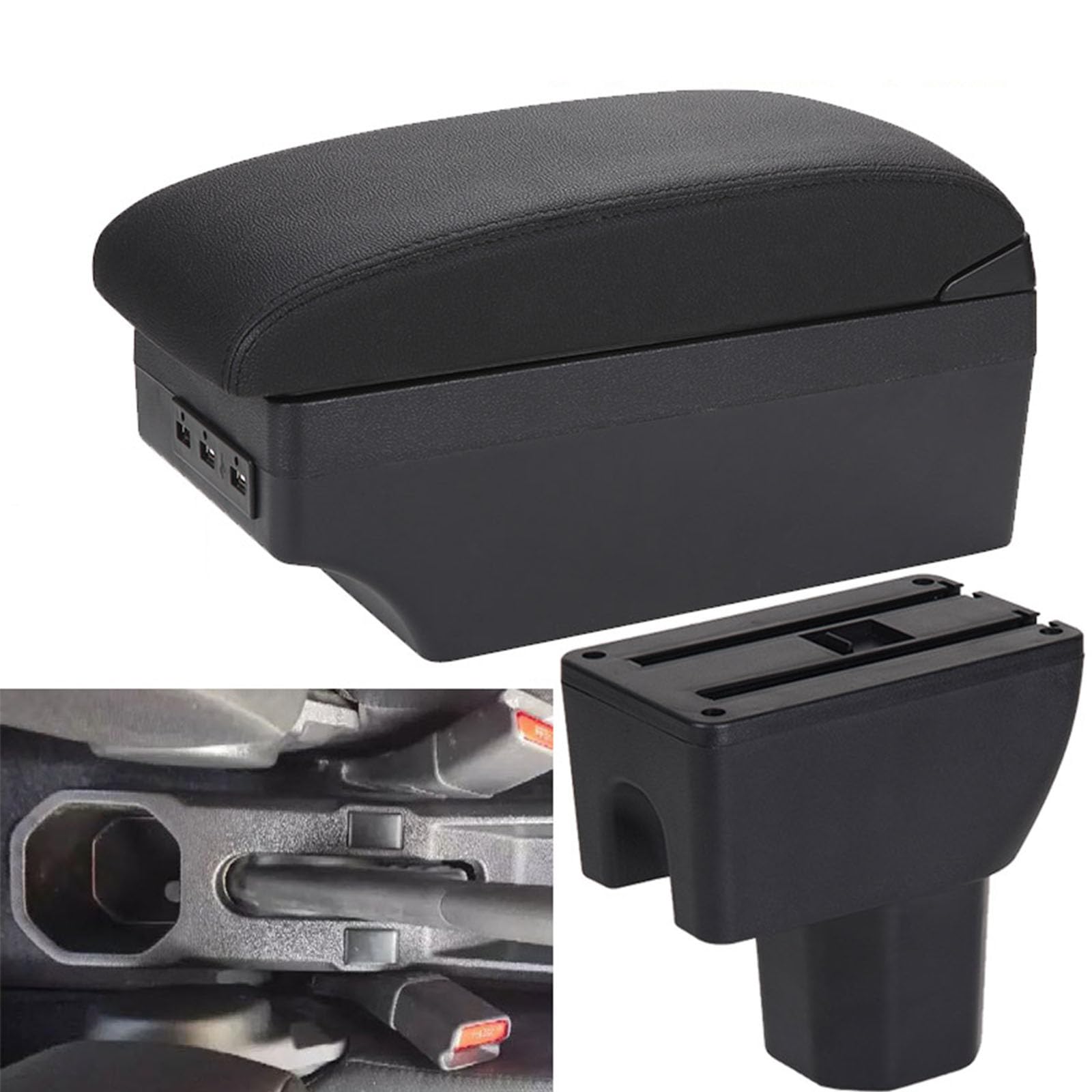 Car Armrest Box with Cup Holder, Compatible with Suzuki Ignis, Car Seat Gap Filler Organizer Double-Layer Armrest Box Storage Box,A2