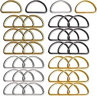 Vista 24 de 20 piezas de anillos en D de 1" (25mm) soldados de metal fuerte bronce semi-circular para collares de mascotas, hardware, bolsas, anillo de hebilla