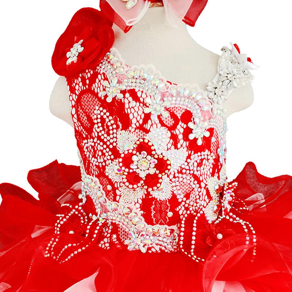 Jenniferwu G003RED Infant Toddler Baby Little Girl's Pageant Party Birthday Dress with removeble Sleeve RED (as1, Age, 18_Months, 24_Months, red)