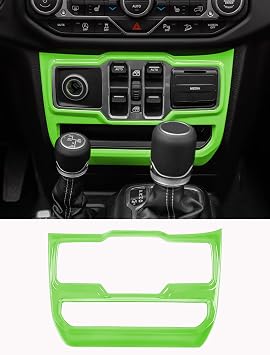 Savadicar Green Interior Accessories - Lower Center Stack Panel Trim Cover for 2018-Present Jeep Wrangler JL JLU 4XE & Gladiator JT - Solid Color Interior Decor Upgrade Option, 1-Piece