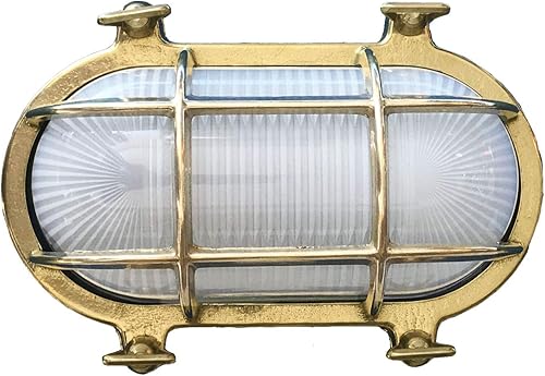 Shiplights Jaula ovalada pequeña de latón macizoTortuga Light (uso interiorlatón sin lacar) disponible en Yaxa Colombia