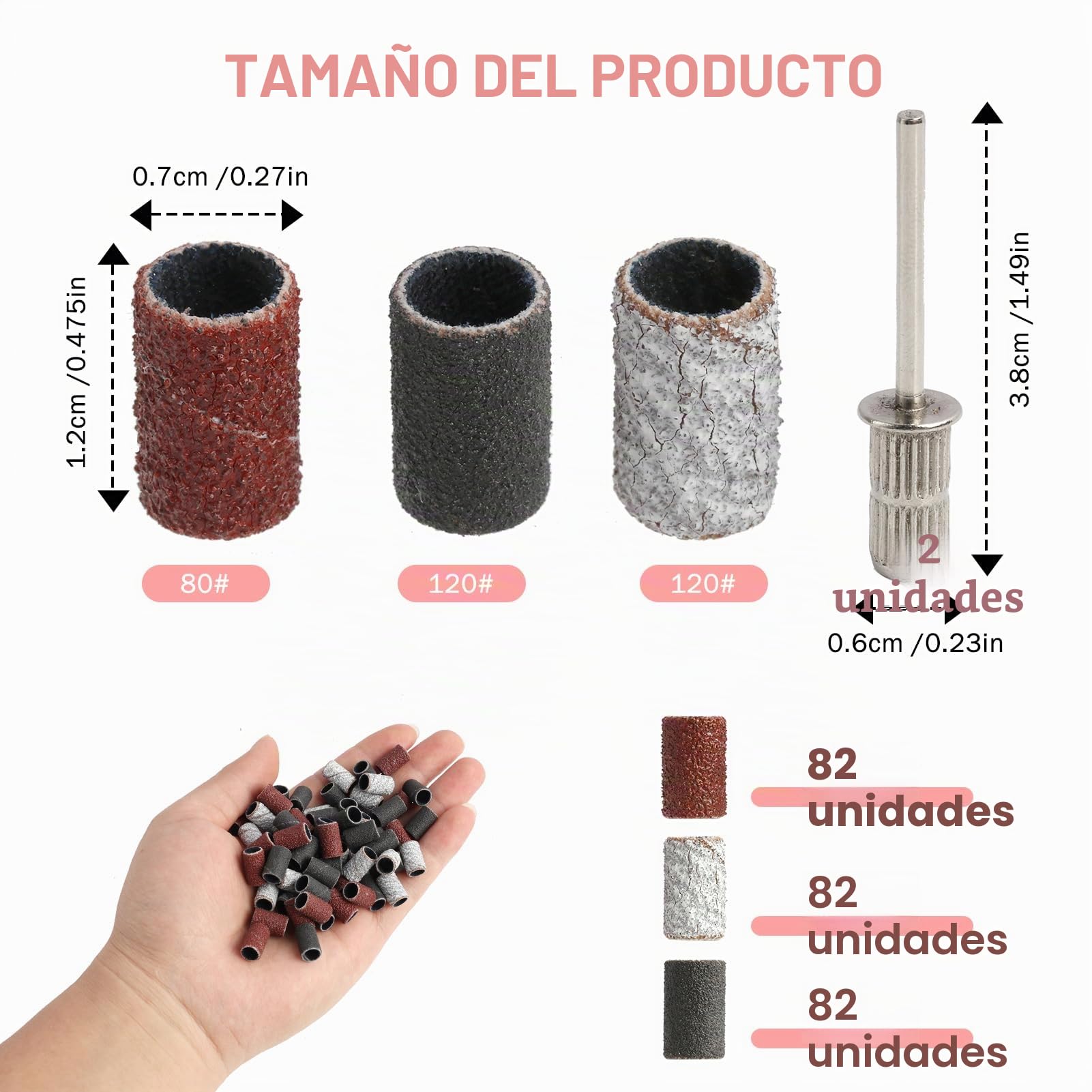 248 Piezas Bandas de Lijado, 80#120# 180# Grano, Juego con 246 Bandas y 2 Mandriles, Compatible con Dremel,Tambores de Lijado para Taladro y Herramientas Rotativas en Madera y Manualidades