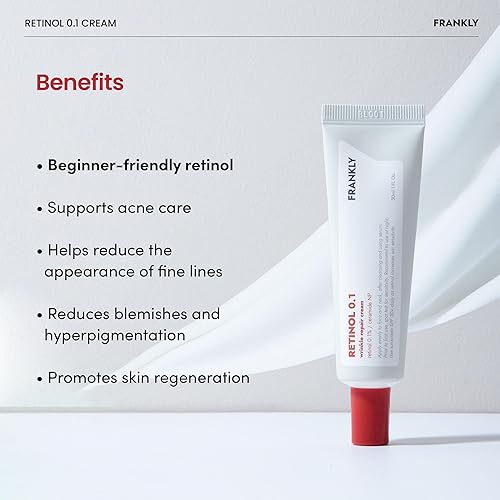 Miniatura 3 de FRANKLY Retinol 0.1 Cream - Retinol para principiantes  Anti-envejecimiento, rejuvenecimiento, levantamiento y restauración de la piel  Piel
