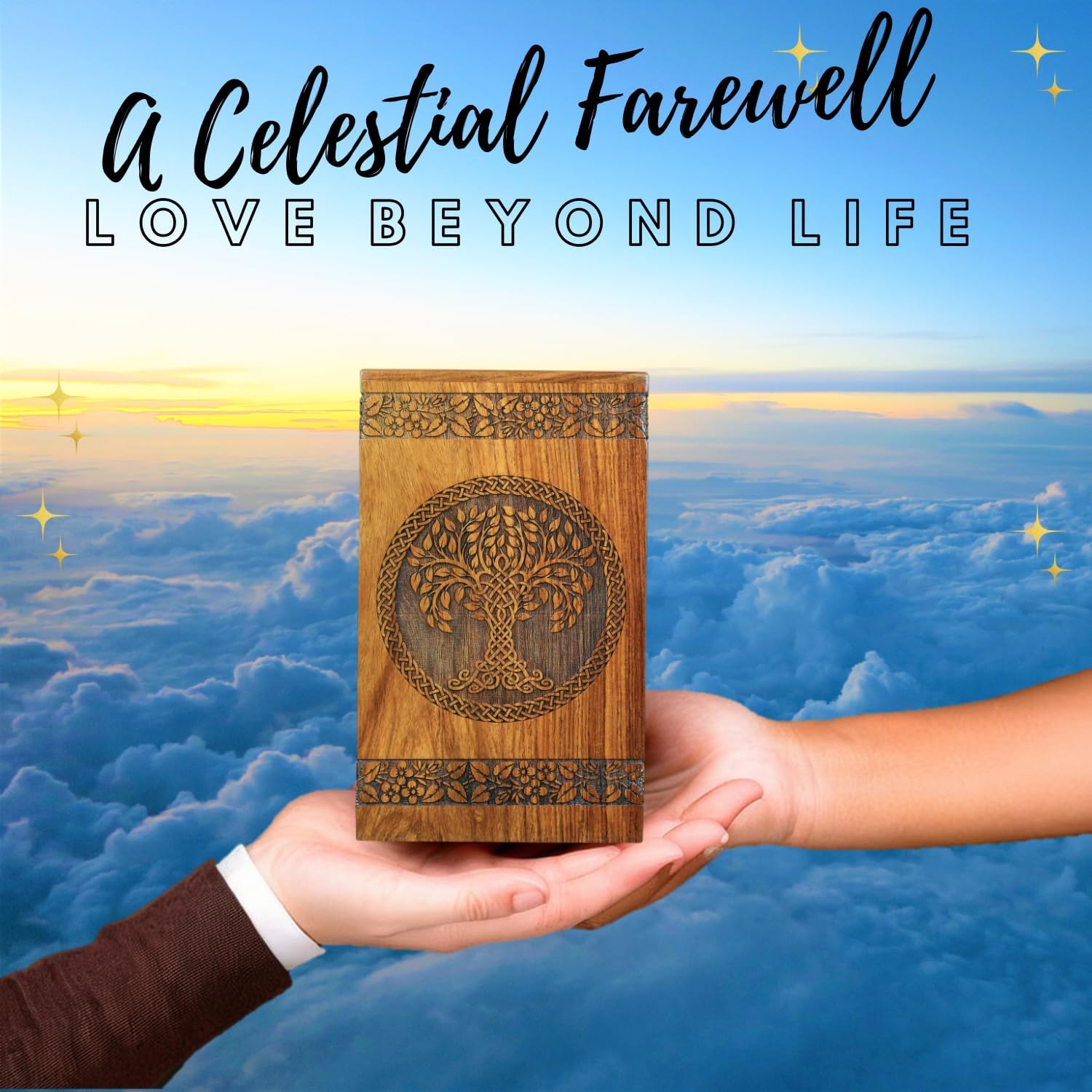 Wooden Cremation Urn for Ashes - Tree of Life Urns, Elegant Funeral and Memorial Urn for Adults, Children, Pets and Loved Ones, Keepsake Urns for Smaller Remembrances (Keepsake 20 Cubic inches) - Image 9