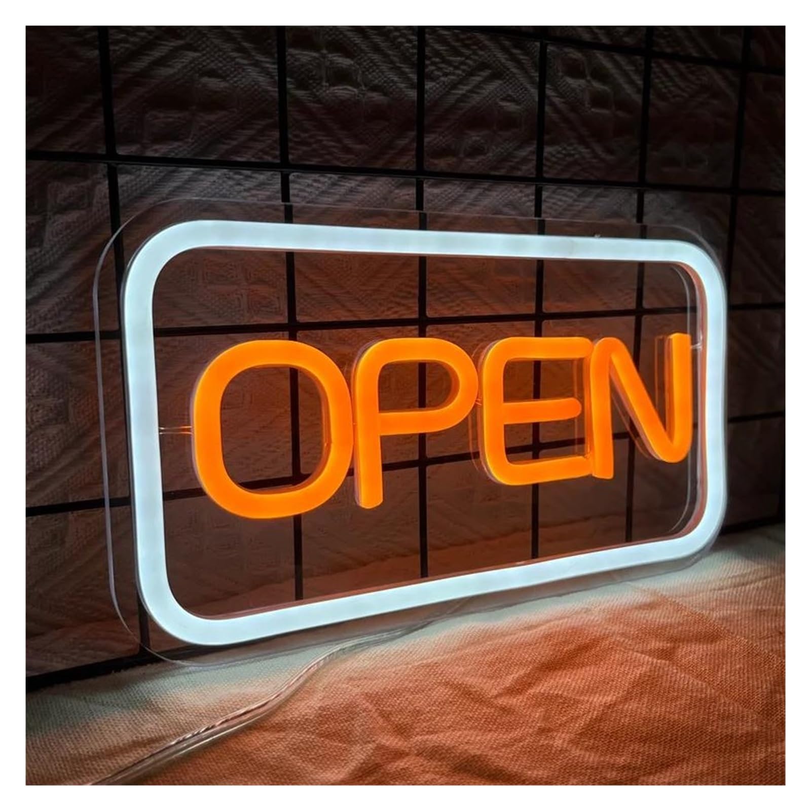 SHOUXI Sign Lamp Open Neon Sign for Business Display Bar Restaurant Cafe Personalized Decoration Signs Illuminated USB Powered Light 40cmx23cm