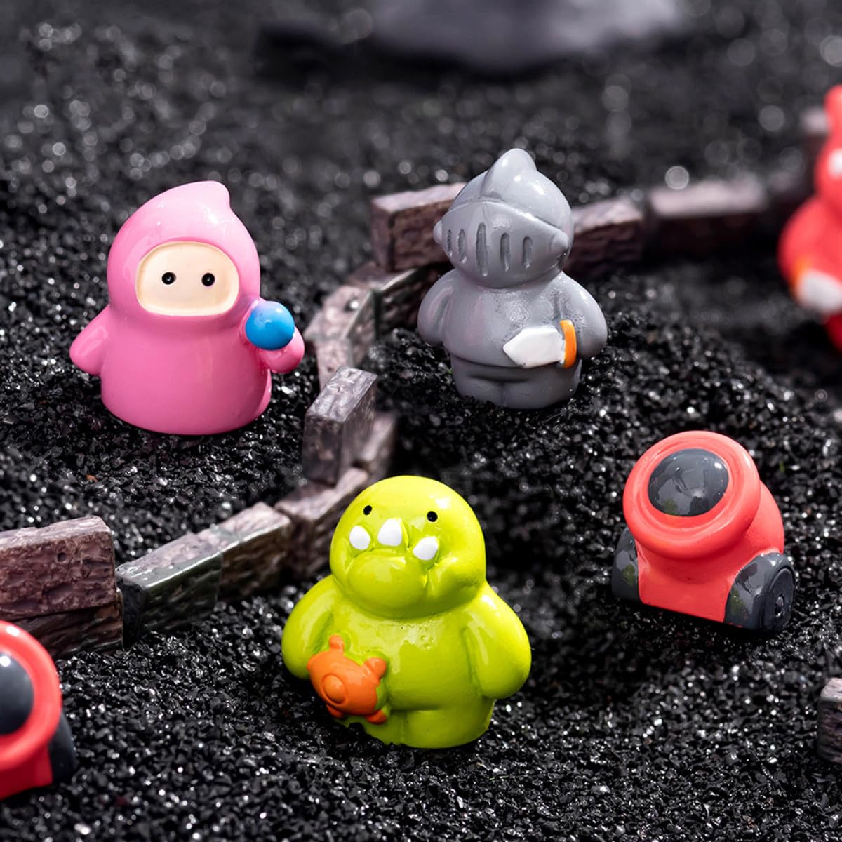 Feng Shui 10 szt. Mikropejzaż Miniaturowe figurki z żywicy Śliczne mini zwierzęta Akcesoria ogrodowe do wróżkowego domku Wystrój domku dla lalek Upominki na przyjęcie wielkanocne i ozdoby na biurko