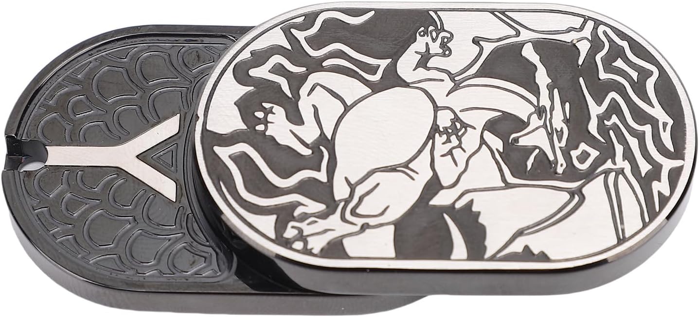 Metal Push Card Slider Toy Stainless Steel Decompression Slider Engraved Pattern with Storage Box for Kids Adults
