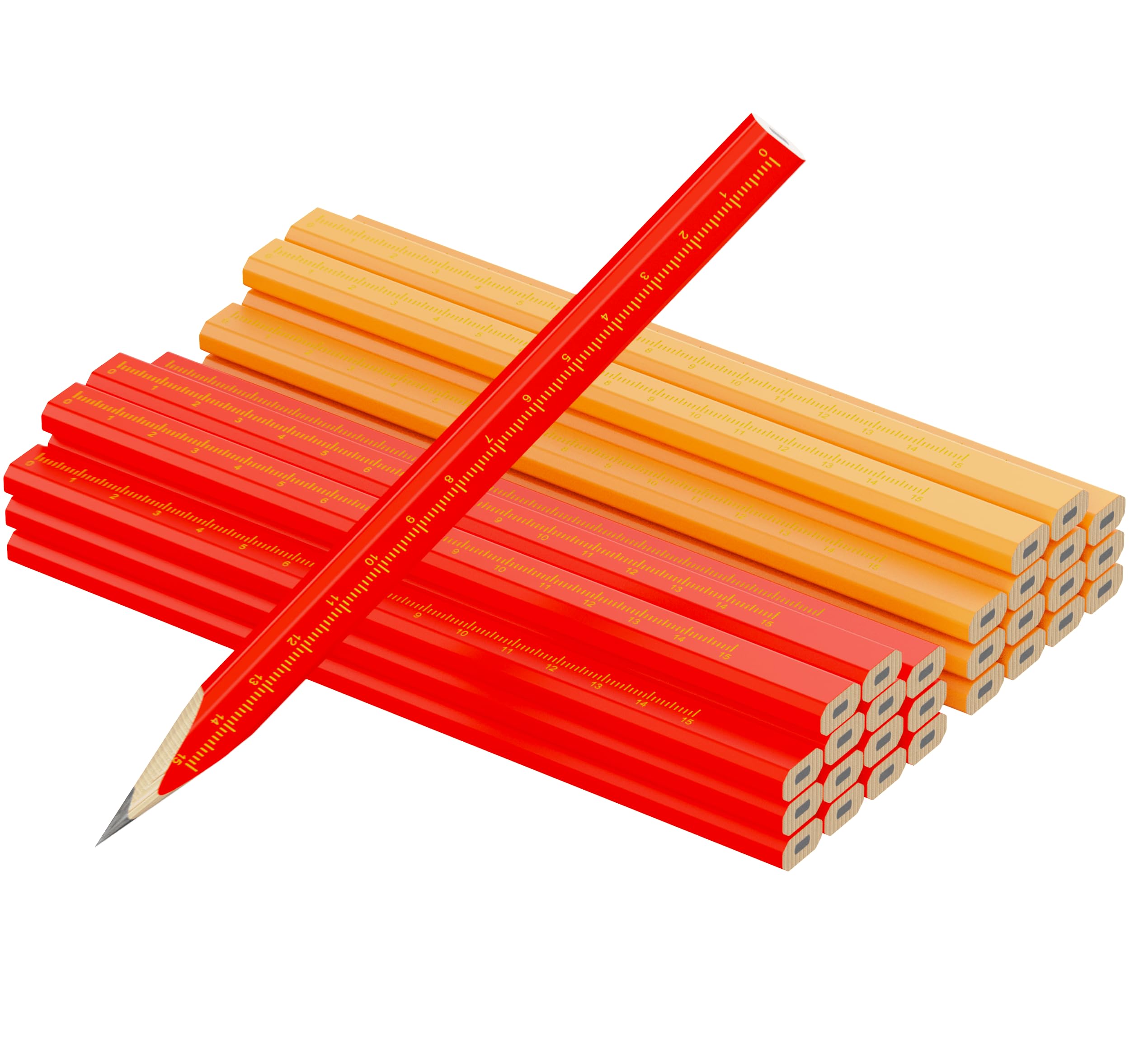RONDURE 29 Pieces Carpenter Pencils Flat Construction Pencils with Printed Ruler, Carpenters Scriber Pencil for Woodworking Marking Tool — Amazon image 5