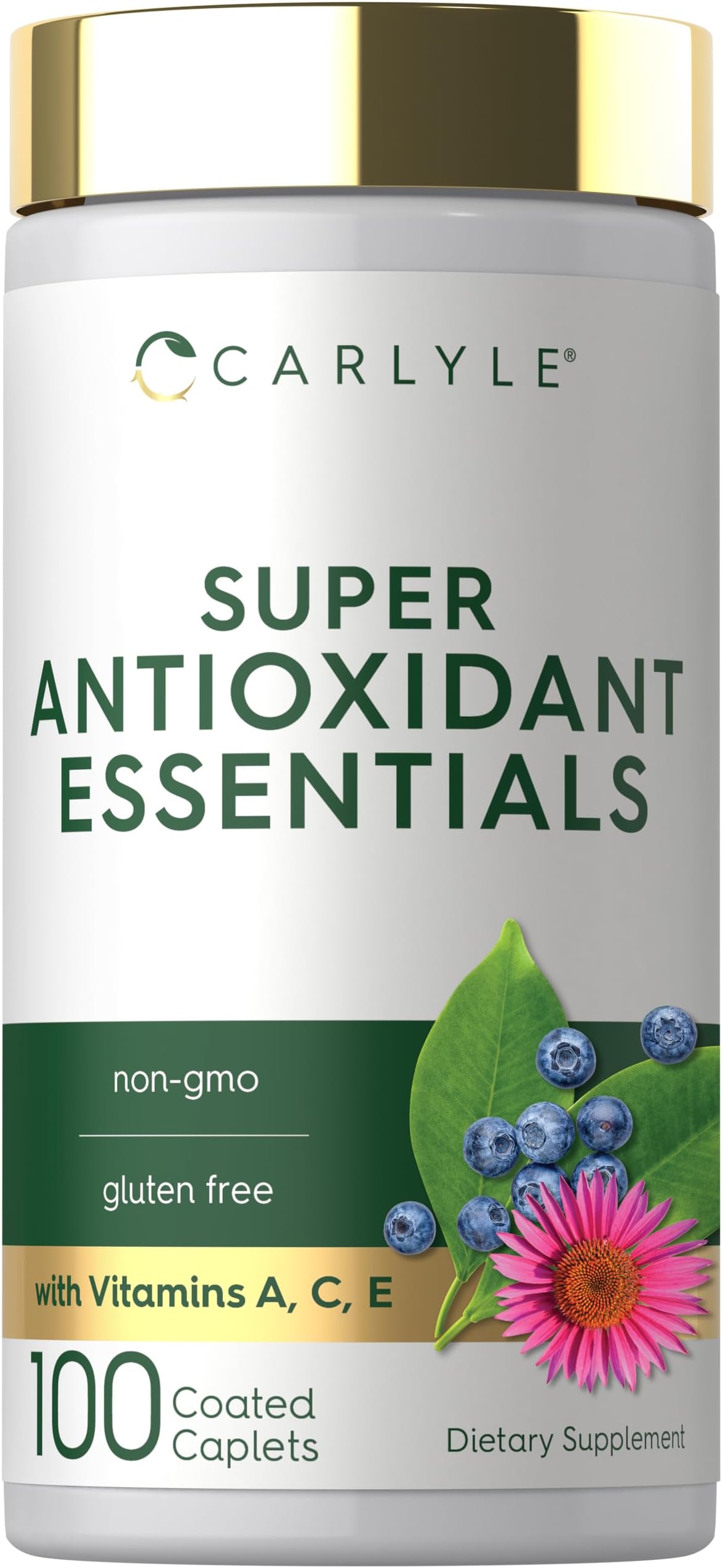 Carlyle Antioxidants Supplement | 100 Caplets | Nutritional Complex | Vitamin A, C, E | Non-GMO, Gluten Free Formula