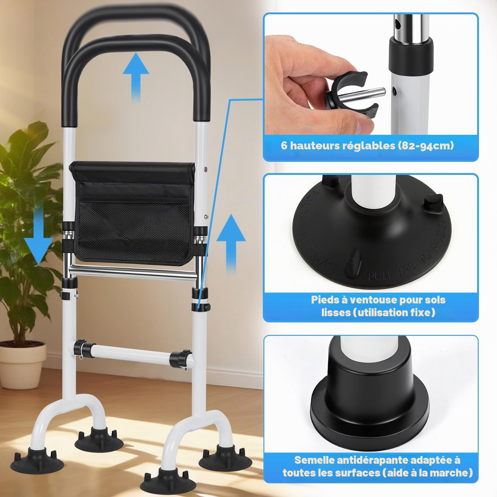 AKOZLIN Aide à la Position Debout pour Personnes âgées,Hauteur réglable | charge maximale 136 kg,aide au redressement mobile et à l'assise, convient aux personnes âgées et handicapées