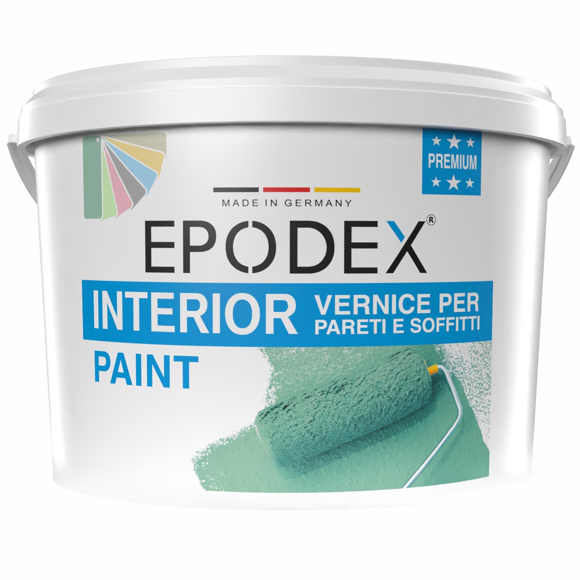 EPODEX Pittura Murale Premium Pittura per Pareti con Formula Protettiva, Alta Coprenza, Lavabile, Senza Schizzi e Inodore, Finitura Satinata, 3kg (25 m² per mano) - Grigio antracite