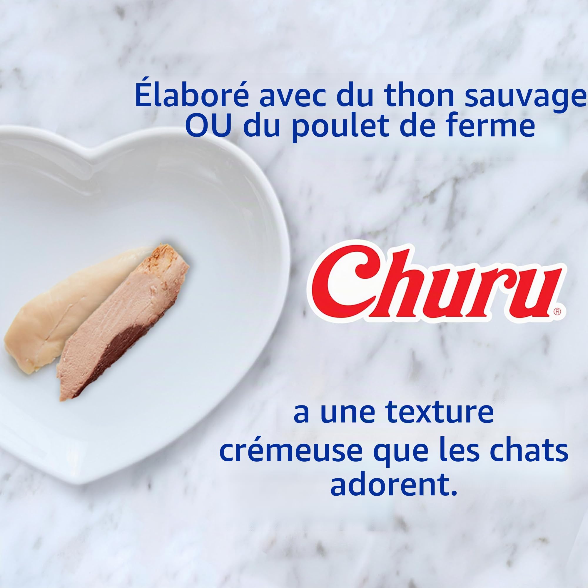 INABA Churu, Friandises pour Chats, Tube Crémeux, Poulet & Pétoncle, 48x14g | Délicieux Snacks à Lécher pour Félins, Texture Lisse et Onctueuse, Ingrédients Premium, Faible en Calories, Stick Liquide