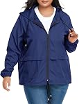 Zando Plus Vestes de pluie de taille pour femmes imperméables pour femmes avec manteau de pluie à capuchon