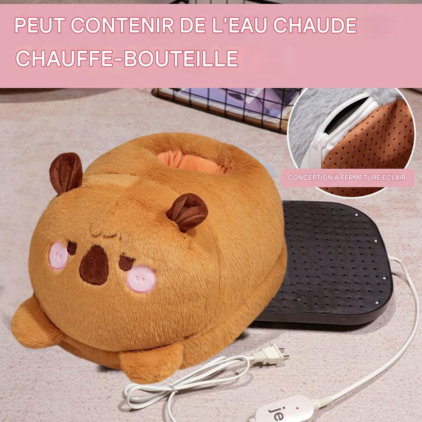 Scaldapiedi Riscaldato Scarpe Termiche Portatili | Morbido Cuscino Riscaldante Animale Da Scrivania Clima Freddo Ufficio Viaggio Quotidiano Interno Divano Bambini Adulti