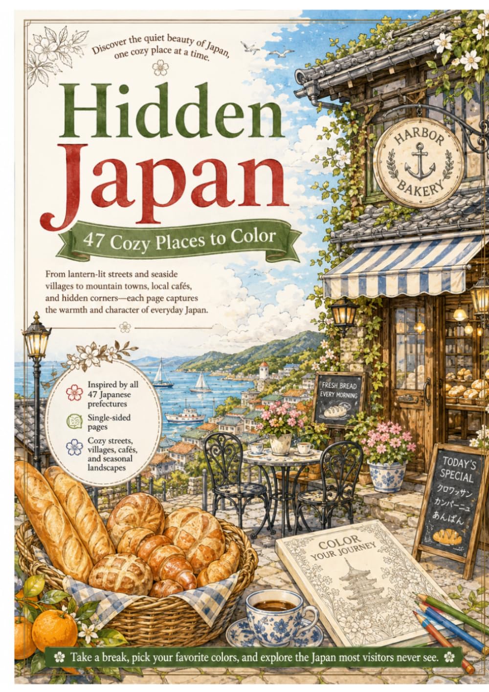 Hidden Japan: 47 Cozy Places to Color