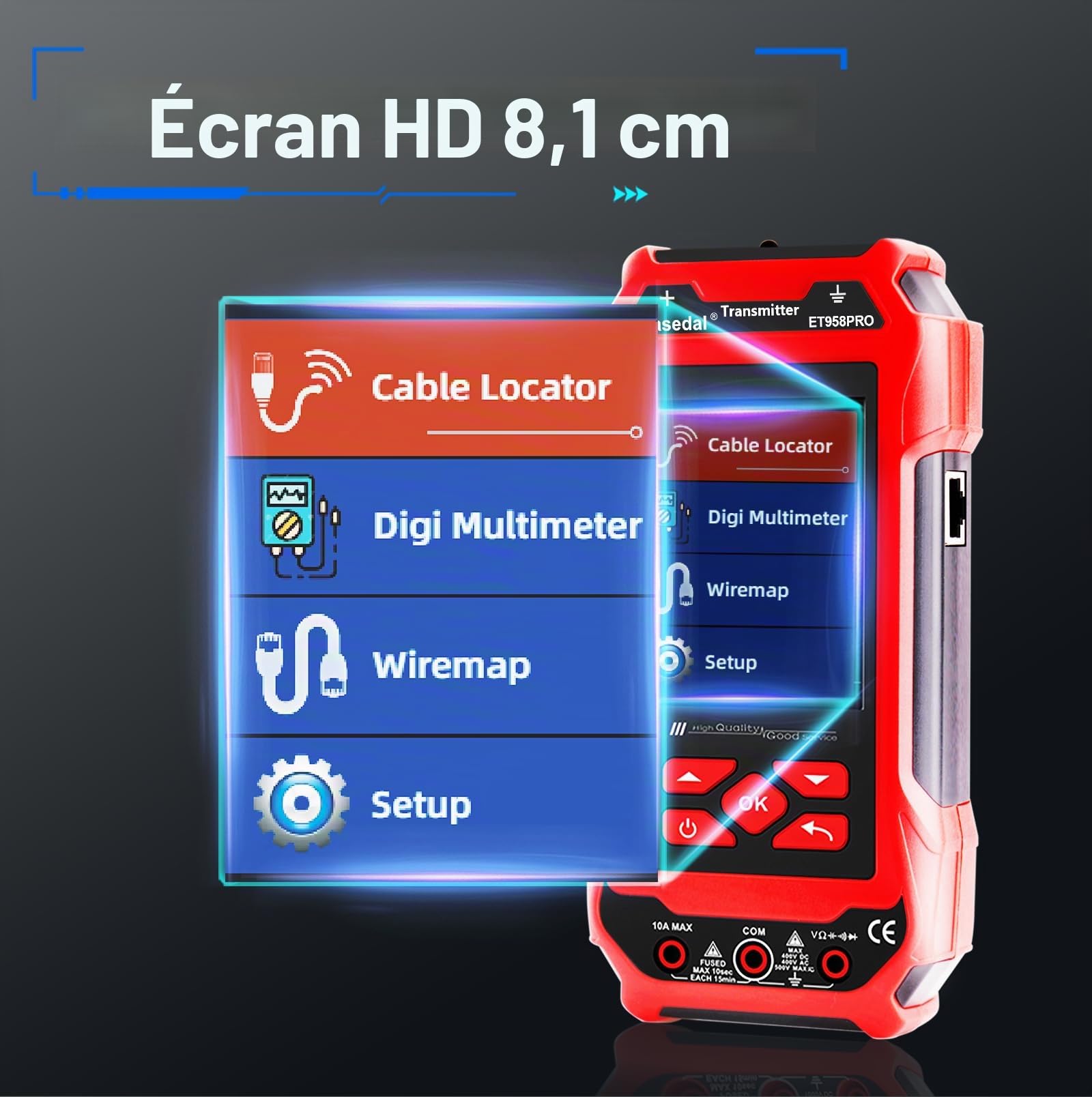 Underground Cable Locator Multimeter 2 in 1,Wire and Metal Pipe Detector, Circuit Tracer Tool for Wall and Underground Cables, Water and Gas Pipeline Paths