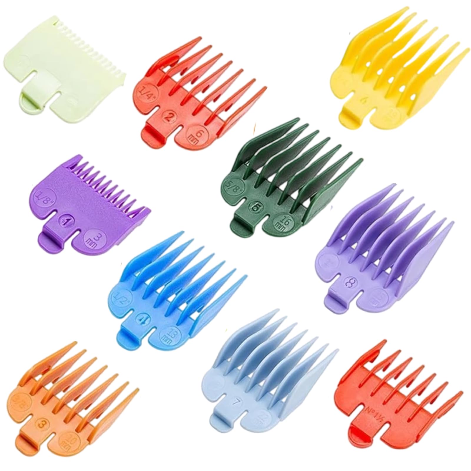 Professional Hair Clipper Guards 10PCS for Clippers 1/16" to 1" Barber Guards for Wahl Guards Barber Accessories for Most Wahl Guards Set Premium Guards