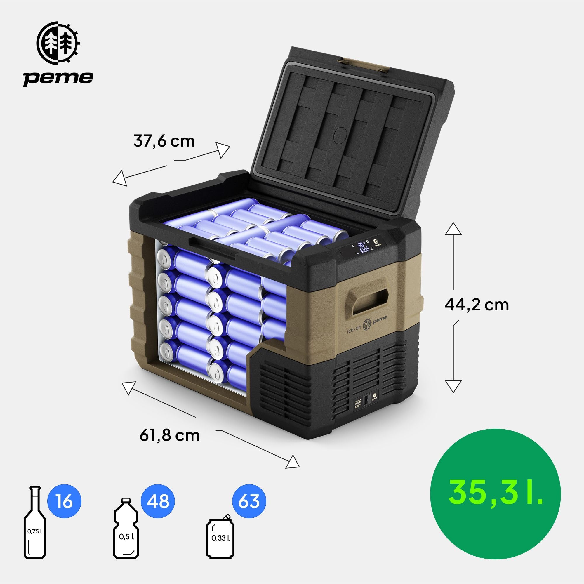 Compressore Refrigeratore Peme Quest 35.3L 12V/24V/230V - Dettaglio