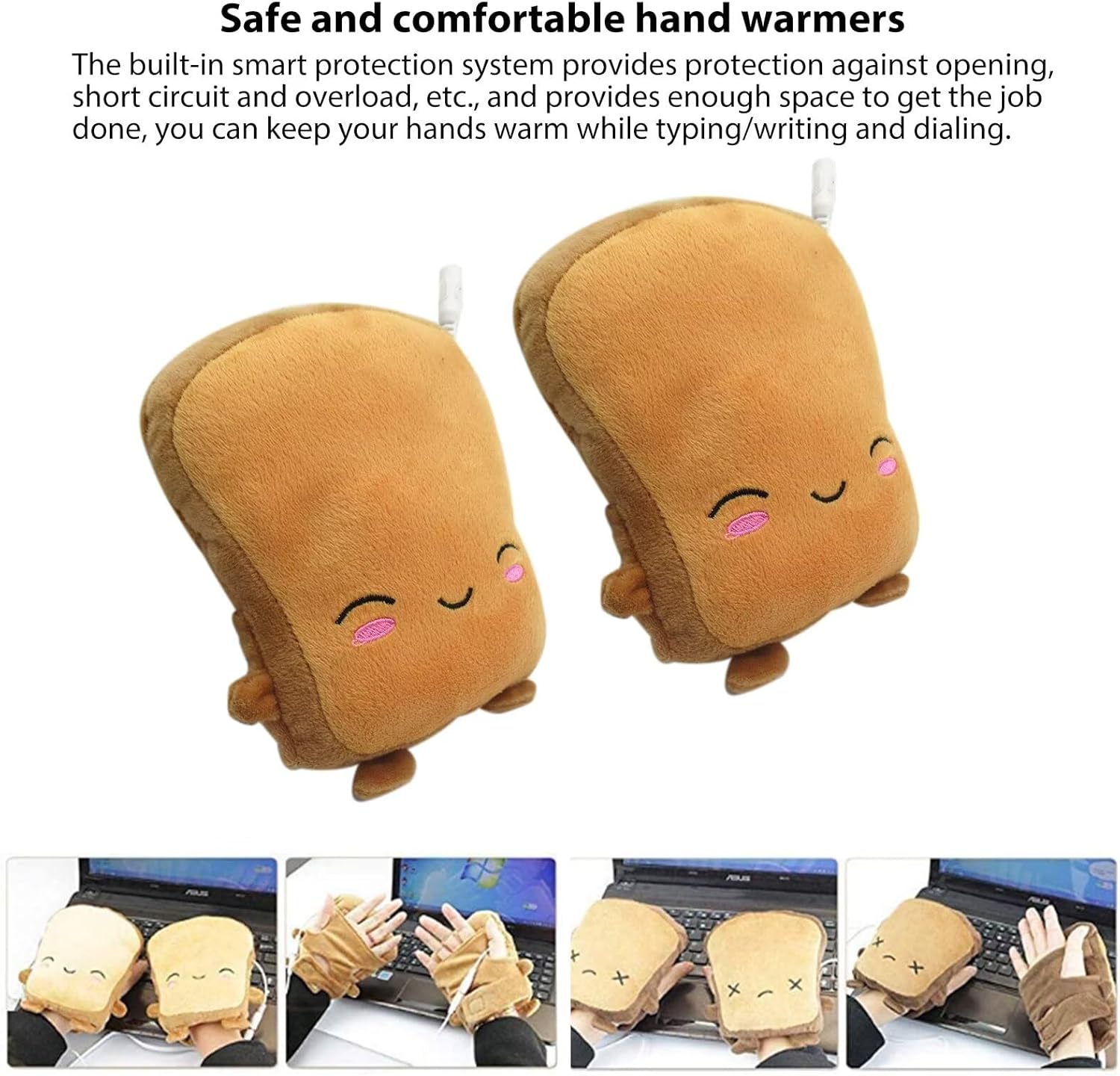 Close up on the soft fabric and smiling toast design