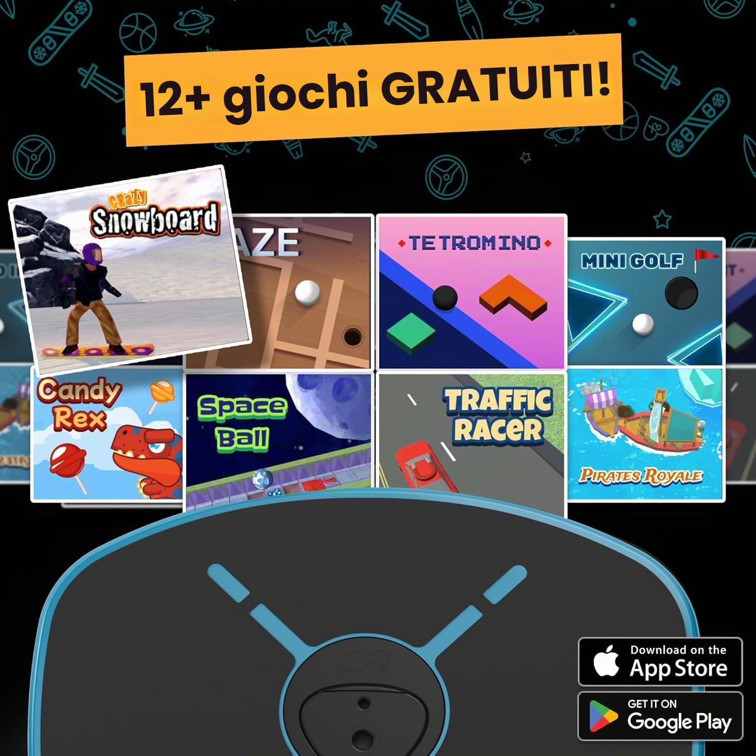 GoBalance Board – Balance Board abilitata per App. Sensore Bluetooth intelligente, 12 giochi interattivi gratuiti - Allenamento divertente, equilibrio e allenamento in palestra a casa! Aumenta la