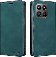 Case for Honor 400 Smart/Honor X7d, Leather Case with Magnetic RFID Blocking Protection Card Holder Wallet Slim Wallet Case Blue