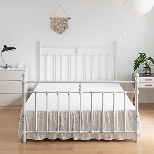 Miniatura 4 de Falda de cama copetuda tamaño individual, falda de cama con volantes con esquinas divididas, falda de cama individual de 14 pulgadas de caída, falda