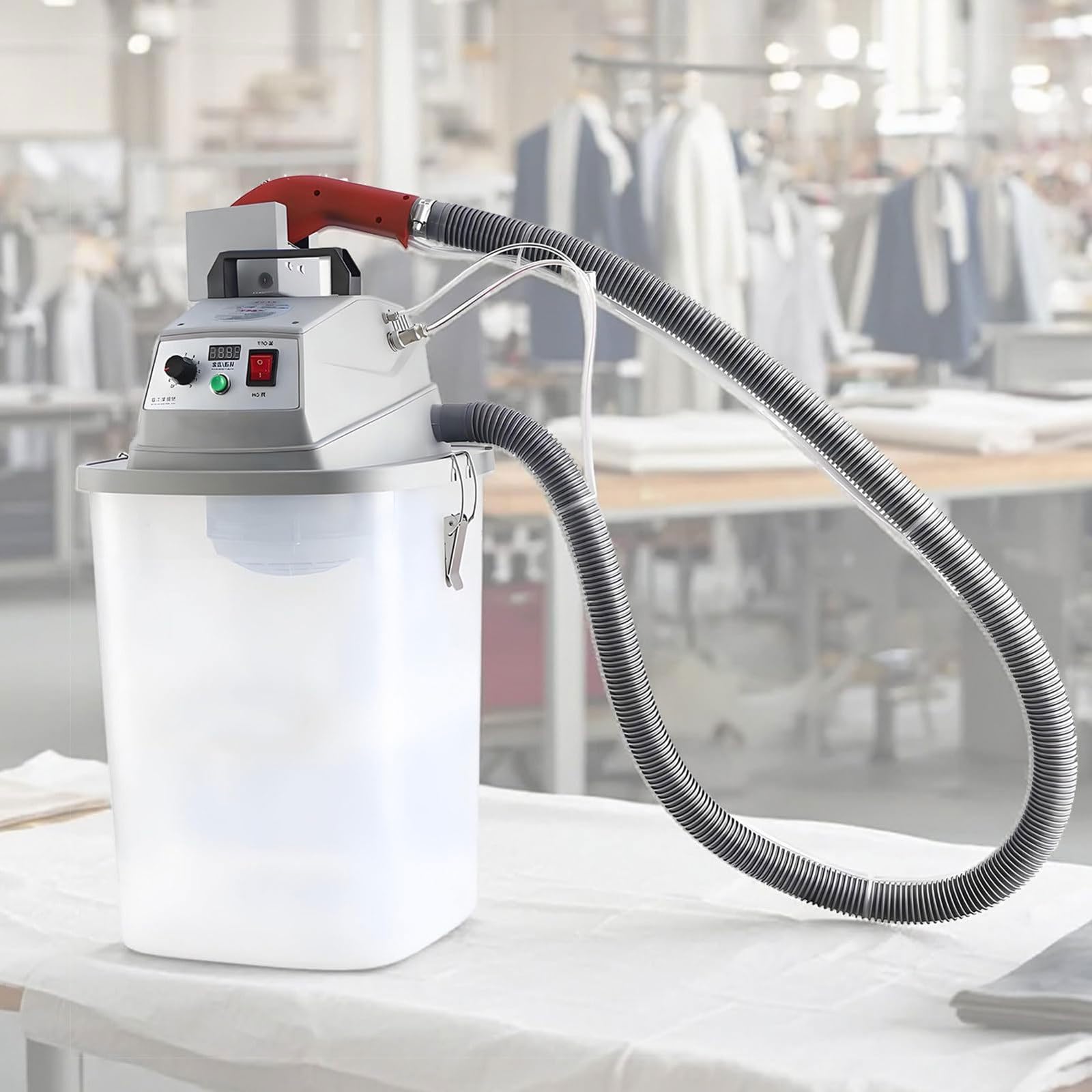 JXYQ Automatic Fabric Thread Trimming Machine with 30L Storage Bucket,28000/Min Smart Single-Head Electric Brushless Thread Trimmer,for Garment Factory