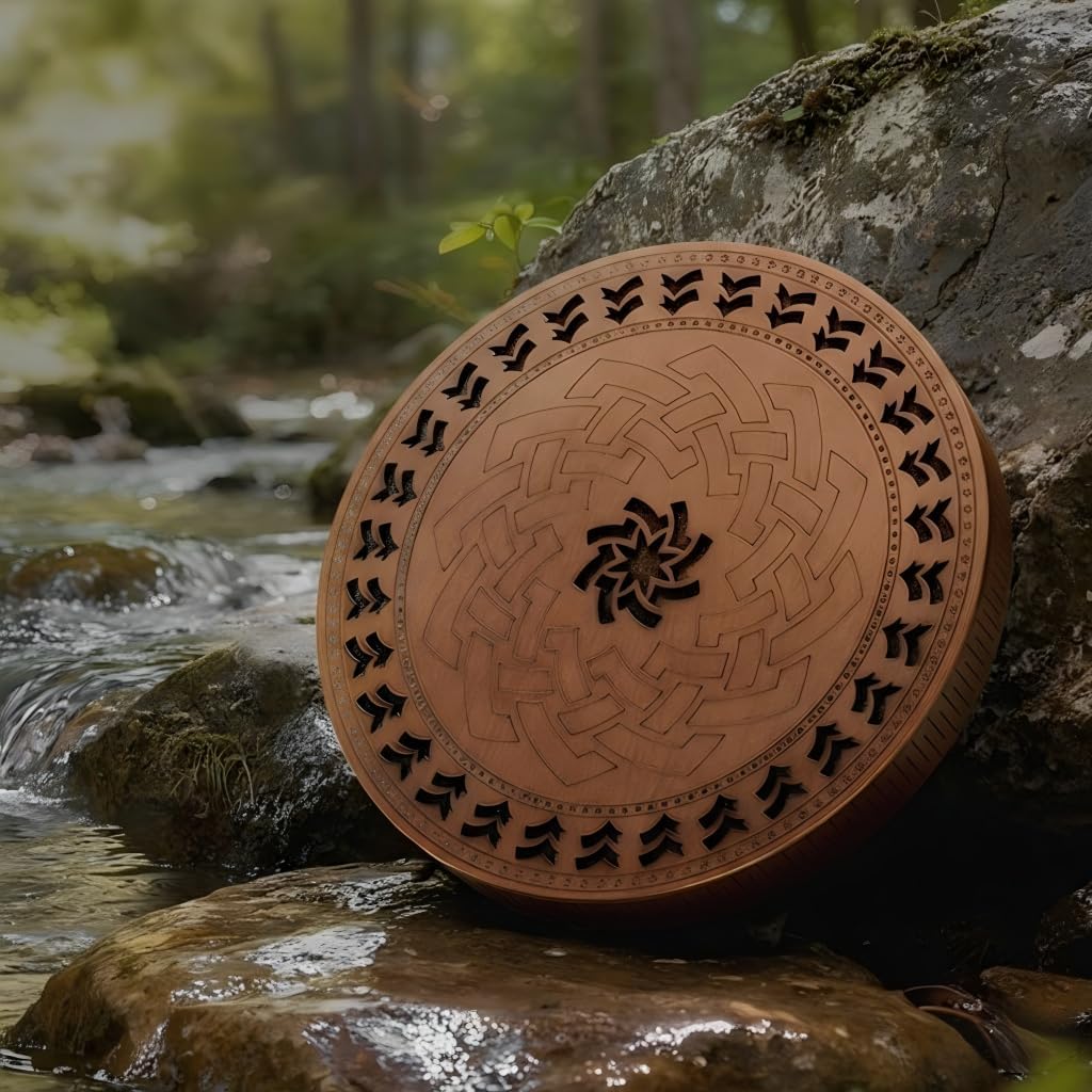 Hluru Ocean Drum & Stream Drum for Sound Healing, Professional Meditation Percussion Instrument, Natural Soothing Sound for Yoga, Sleep, Therapy, and Mindfulness (Stream Drum, Medium Size)