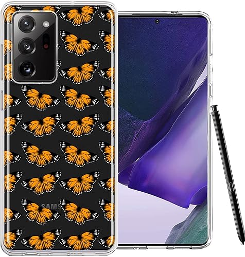 Mundaze - Para Samsung Galaxy Note 20 Ultra Monarch Butterflies Design Case Slim Hybrid a prueba de golpes Hard Shell Soft TPU Heavy Duty Funda