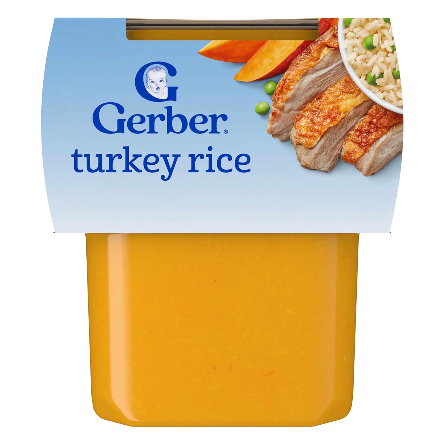 Gerber Stage 2 Baby Food, Turkey Rice Puree Tub, Nourishing Blends, No Added Colors or Flavors, Baby Puree, 2-Pack