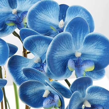 Briful 44 cm Artificial Orchids Phalaenopsis Artificial Flowers Like Real Decorative Orchid Bonsai Artificial Plant Arrangement in Ceramic Pot for Table Living Room Home Decor Decoration